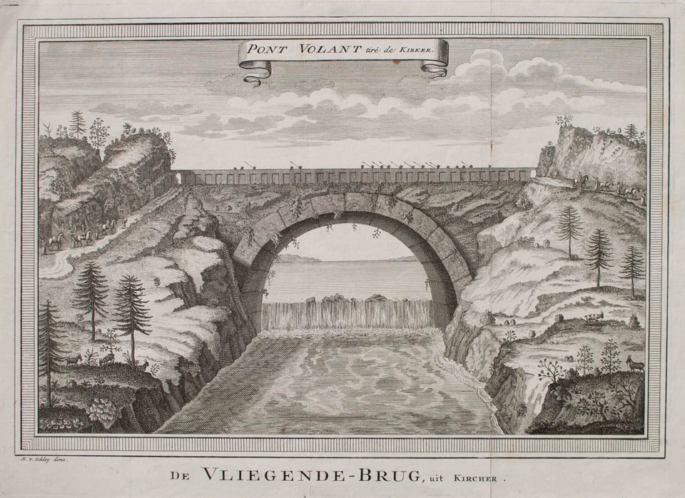 Jakob van der Schley Pont Volant Vliegende-Brug Buchillustration Kuferstich 1779 - Bild 3 von 4