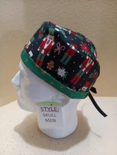 Nutcracker Christmas/Winter Men's Skull/Chemo Surgical Scrub Hat/Cap Handmade