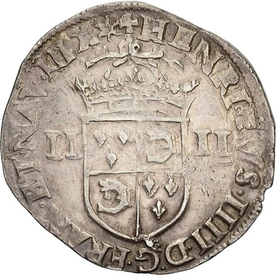 France, Henri IV, 1/4 Ecu, 1603, Grenoble, Argent, TTB+, Duplessy:1236 - Photo 1/2