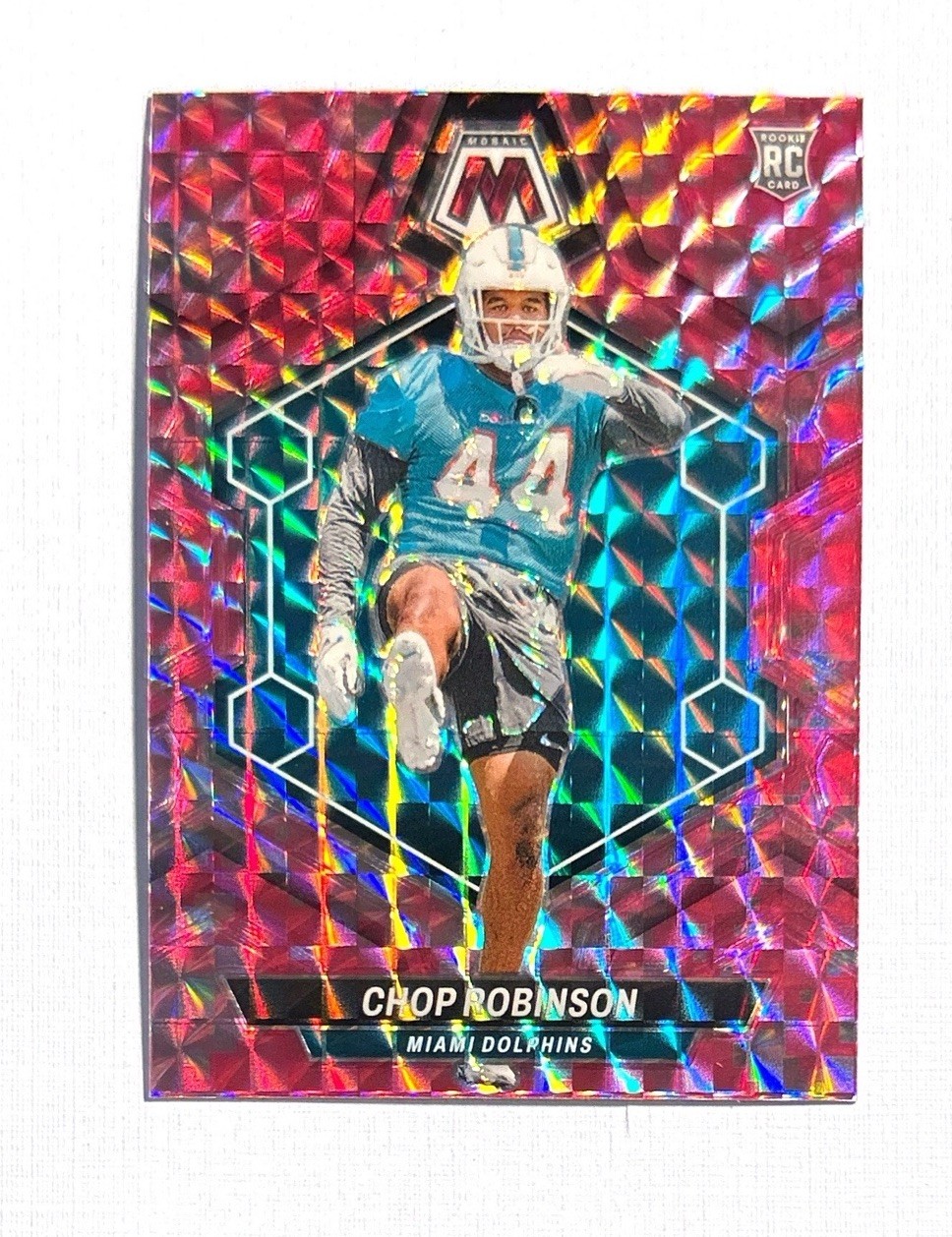 Chop Robinson ~ 2024 Panini Mosaic ~ Rookie Pink Camo Prizm #321