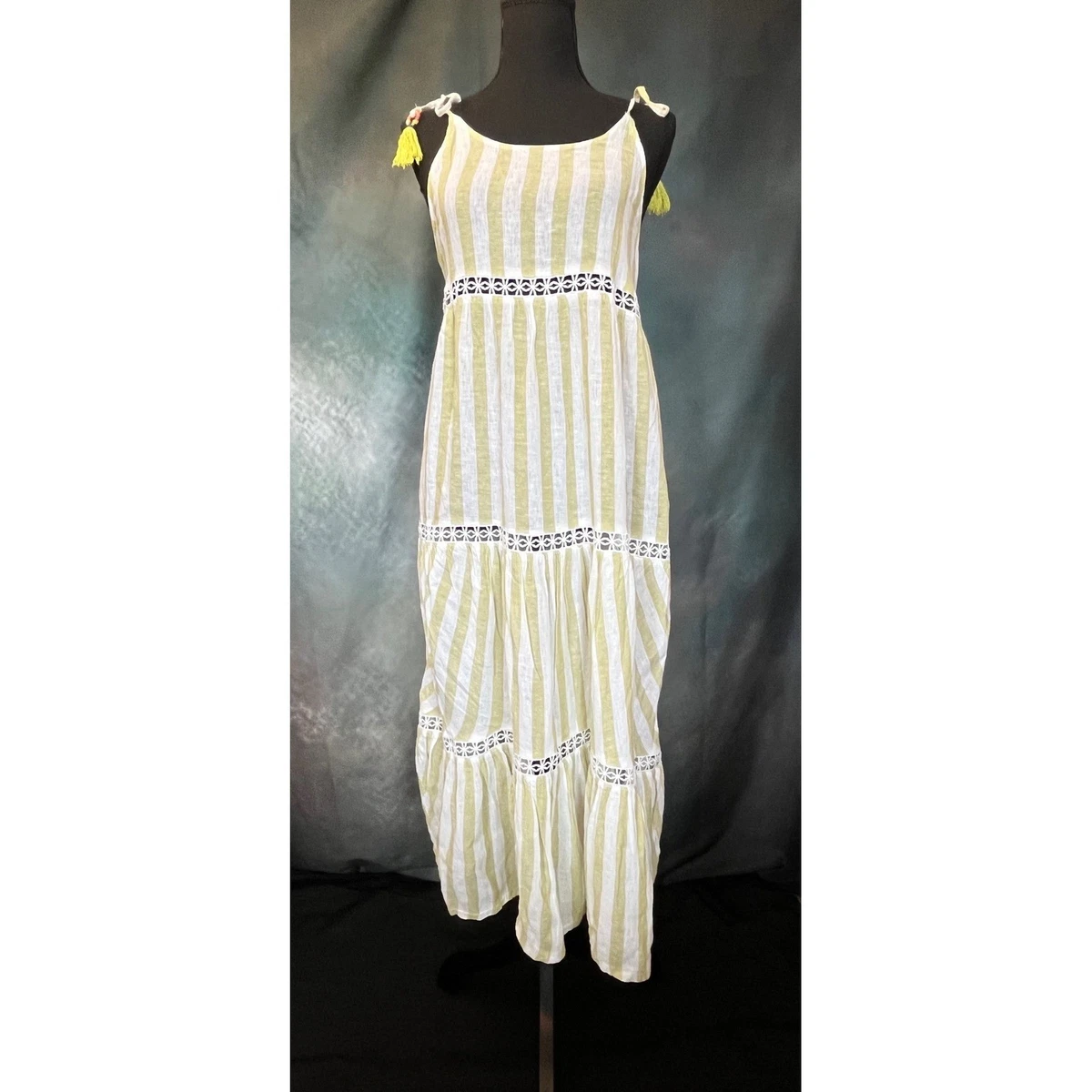 knee length dresses for ladies Rylee & Cru Women's Tiered Maxi Dress in Nautical Stripe main image 0