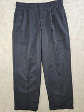 Perry Ellis Portfolio Dress Pants Men's 36x30 Navy Blue Straight Leg Pleated