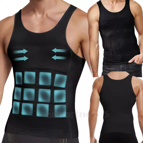 Gynäkomastie Compress Tanktop Männer Abnehmen Body Shaper Weste Bauchweg Shirt - Bild 15 von 26