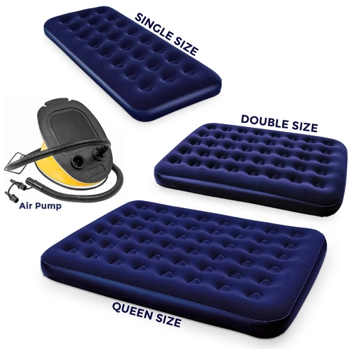 Bestway Single /Double /Queen Inflatable Flocked Air Bed Mattress Foot Air Pump