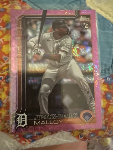 2025 Topps Series 1 Justyn-Henry Malloy Pink Holo Foil RC - Tigers