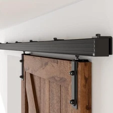6FT/6.6FT Carbon Steel Box Rail Hardware Sliding Barn Door Track Wall Mount Kit,