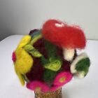 Handmade 3D Needle Felted Orb Colorful Mushroom & Worm Felted by Susan!