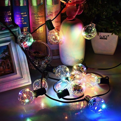 30FT Outdoor String Light with 30pcs RGB Color Changing Globe LED Bulbs - Picture 6 of 8