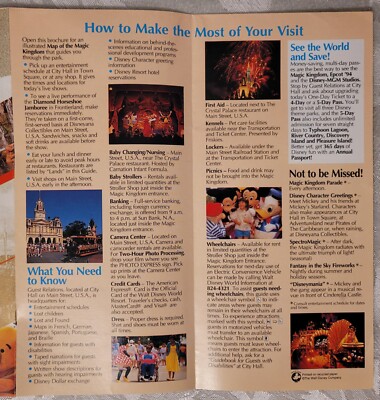 DISNEY Guidemap Brochure Magic Kingdom Park Information