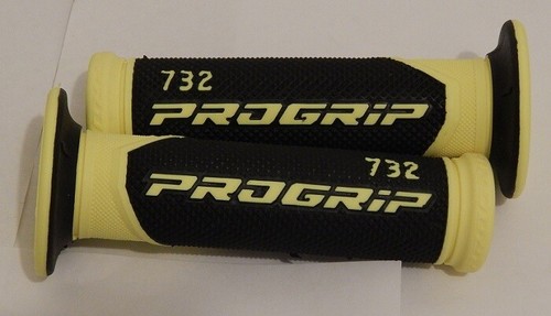 Motorcycle Handlebar Grips 7/8 Progrips 732 Superbike Black/Flo.Yellow open ends - 第 1/1 張圖片