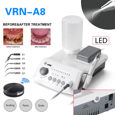 Wireless Dental Control Ultrasonic Scaler w/ LED Detachable Handpiece VRN-A8 SA