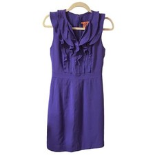 TORY BURCH SILK RUFFLE DRESS WOMENS SIZE 4
