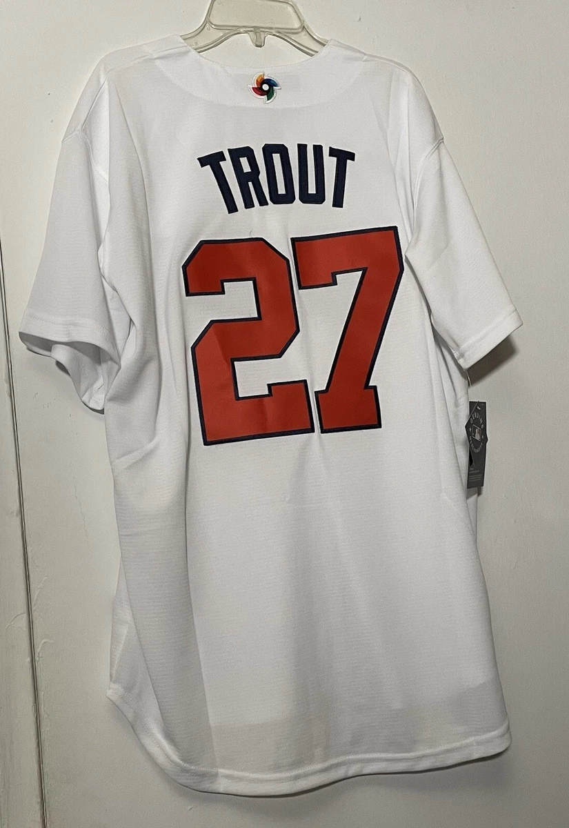 Men's USA Baseball Mike Trout Nike White 2023 World Baseball