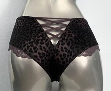 Victoria's Secret Cheeky Panty Very Sexy Leopard Stretch Lace Up M XL