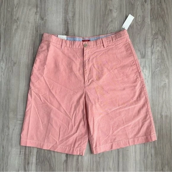 Izod Flat Front Chino Shorts Grenadine 36