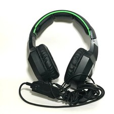 New Shockwave Headphones With Microphone Headband Pad Gaming Cords - Black/Green