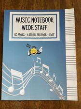 Music Notebook - Wide Staff Music Writing Notebook For Kids Blank Sheet Notebook