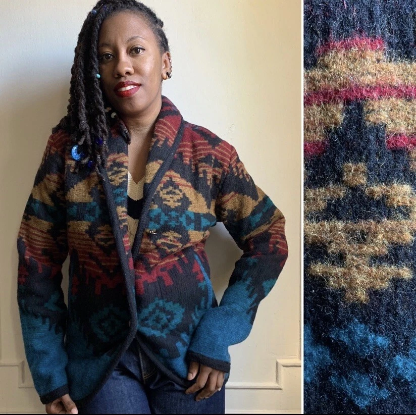 Vintage 80s Woolrich Wool Blanket Coat Blazer Jacket eBay