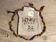Collana Henry Cuir Henry Beguelin colorata pelle perle nuova con etichetta rarità