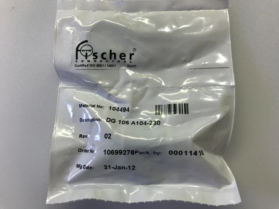 DG105A104-230, 104494, 10699276, 13 POLE, RGM, CODE 2, FISCHER, SET OF 1 UNIT - Image 2 of 4