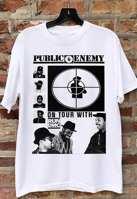 #ad NEW Public Enemy On Tour Short Sleeve White T Shirt BB434 $20.89