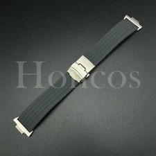 Replacement Gray Rubber Watch Strap Fits for Tissot PRX Clasp and Adapter