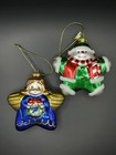 (2) Glass Ornaments - Angel & Snowman