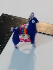 Blue Handcrafted Llama Key Chain