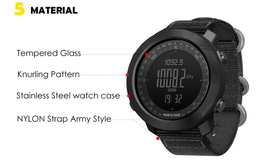 Military Outdoor Sport Watch Altimeter Barometer Compass Waterproof Wristwatch - Picture 21 of 27