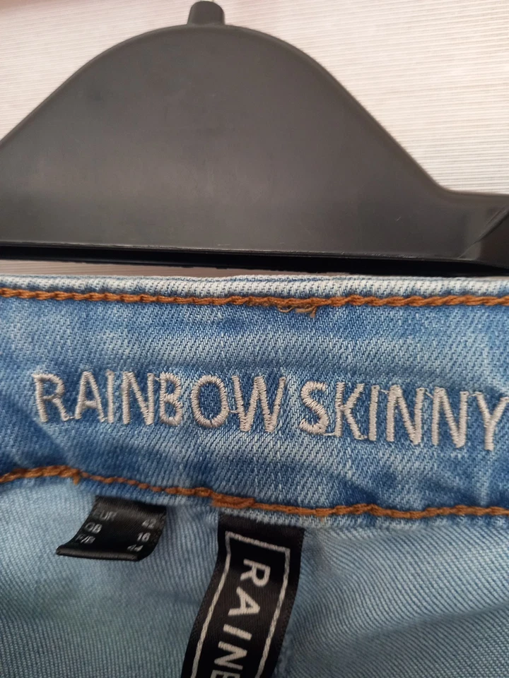 BNWT Light Blue Skinny Distressed Jeans Size 16 Short Leg 27" Stretch Pockets - Image 2 of 4