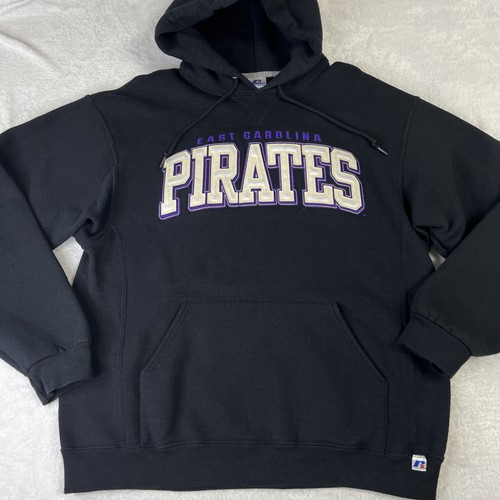 East Carolina Pirates Russell Hoody Sweatshirt Men L Black - Picture 2 of 12