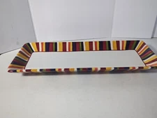 Pampered Chef Simple Additions Fall colors Striped rectangular Serving Dish/Tray
