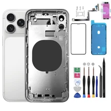 DIY Housing For iPhone 11  to 17 Pro with Repair Tool Kit（Silver）