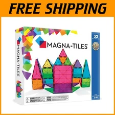 Magnetic Tiles Starter Pack, 32 Translucent Shapes