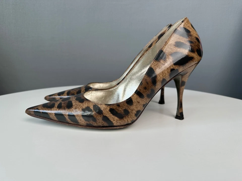 Zapatos de salón DOLCE & GABBANA de charol italiano con estampado de leopardo talla 37 Foto 3 de 4