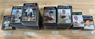 1971 Topps Baseball Cards 1-125 (P-NM) - You Pick - Complete Your Set