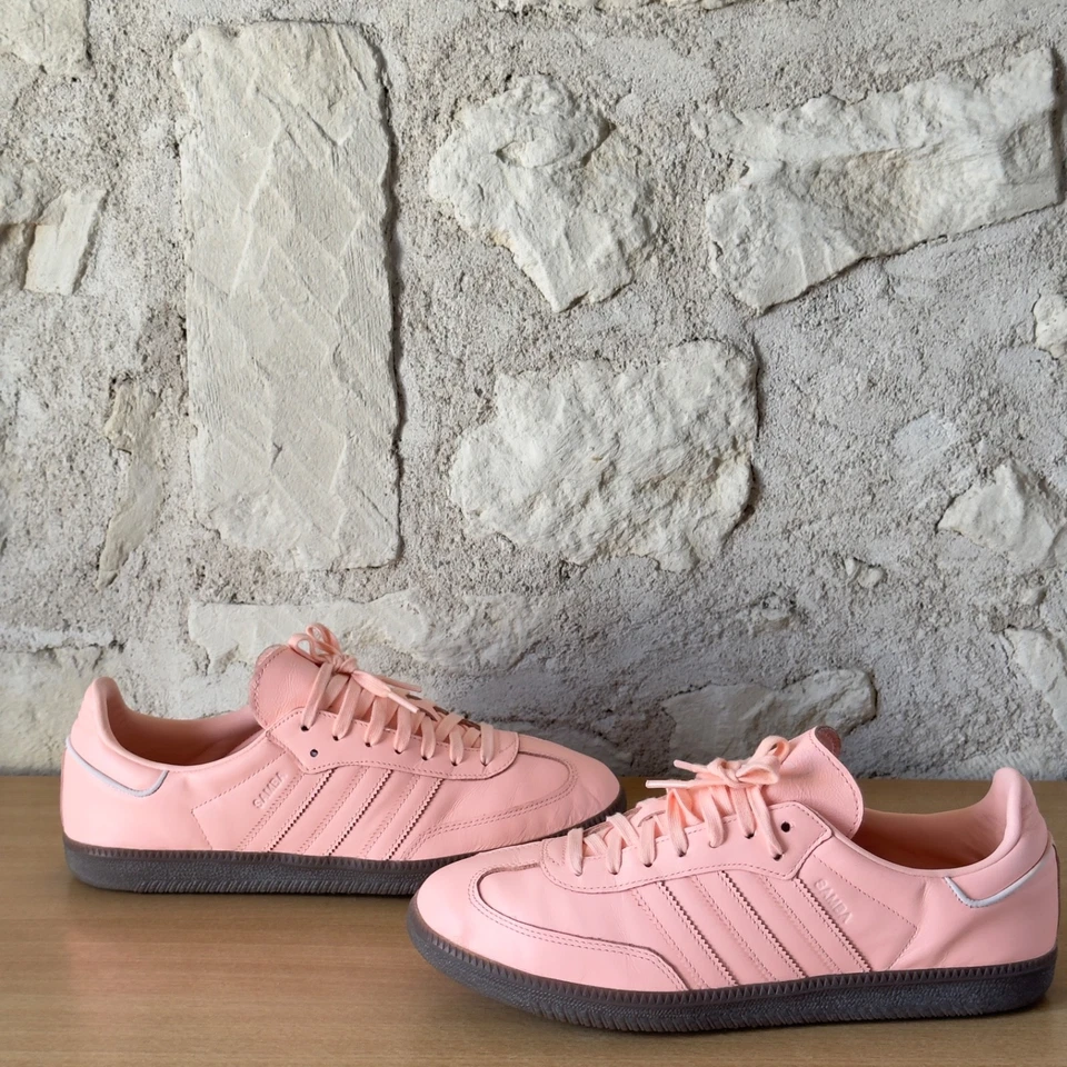 Adidas Samba OG Cuir Orange Clair Baskets à lacets Femme Taille 44 - Photo 1/4