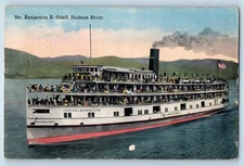 c1915 Hudson River New York NY Vintage Postcard Steamer Benjamin B. Odell Ship