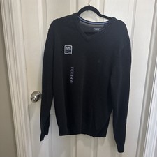Izod Sweater Luxury Sport Blue Long Sleeve V Neck Mens Large New Xl