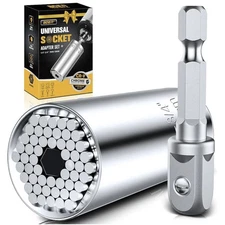 Boen Universal Socket Adapter Tool Set Self Adjusting Fits 1/4”-3/4”, CR-V