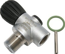 Rubinetto Mono Rebreather 230 BAR Con Manopola In Linea M25X2