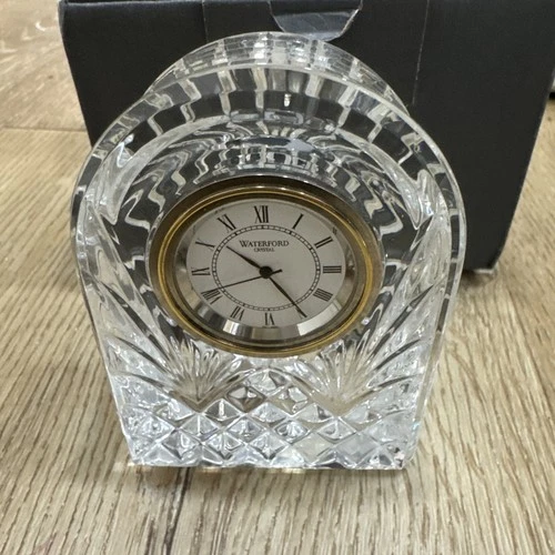 Waterford Crystal Mantle Clock Quartz Cut Glass Desk Clock Tested Works