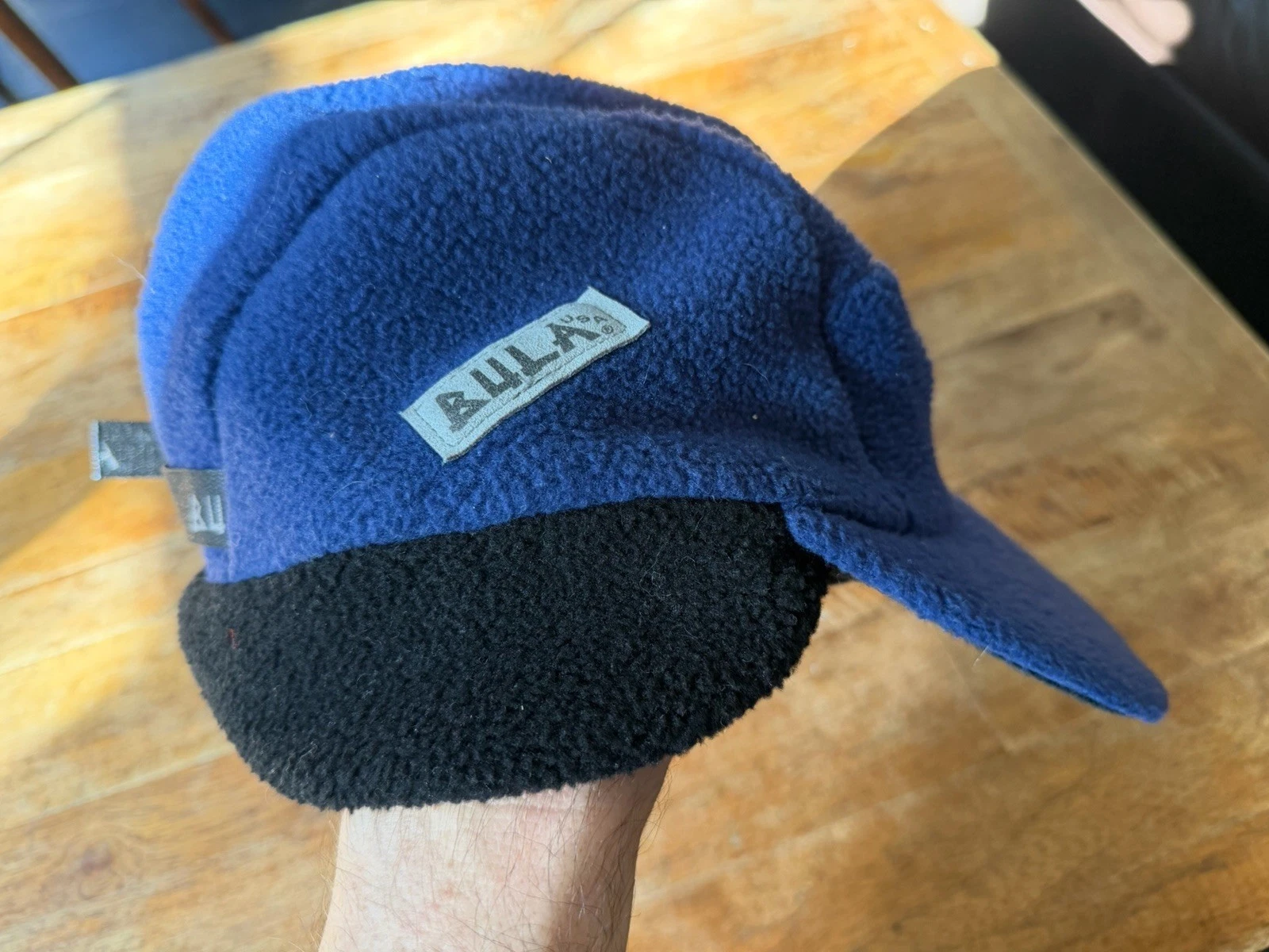 Vintage Bula Blue Fleece Earflap Trapper Hat One Size Made in USA