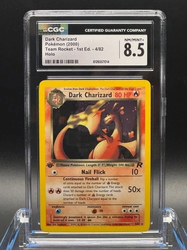 CGC 8.5 NM/MINT+ ✨ - Dark Charizard 4/82 Team Rocket 1st Edition Holo