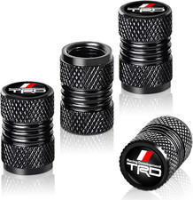 Toyota Trd Tire Valve Stem Caps Black O-ring Seal Corrosion Resistant 4 Pack