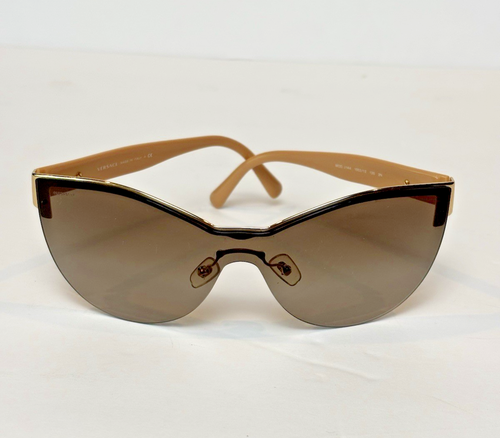 Versace MOD 2144 1002/13 Sunglasses Rimless Gold & Brown Gradient Lenses