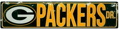 GREEN BAY PACKERS STREET METAL 24 X 5.5'' SIGN DRIVE NFL DR ROAD AVE DISTRESSED