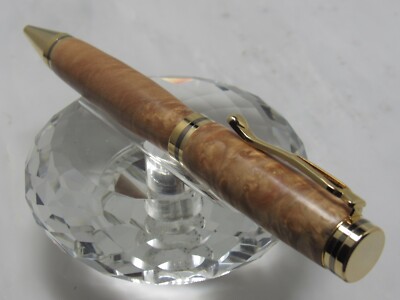 GORGEOUS HIGH QUALITY HANDMADE LARGE CLEAR BOX ELDER BURL WOOD TWIST BP PEN