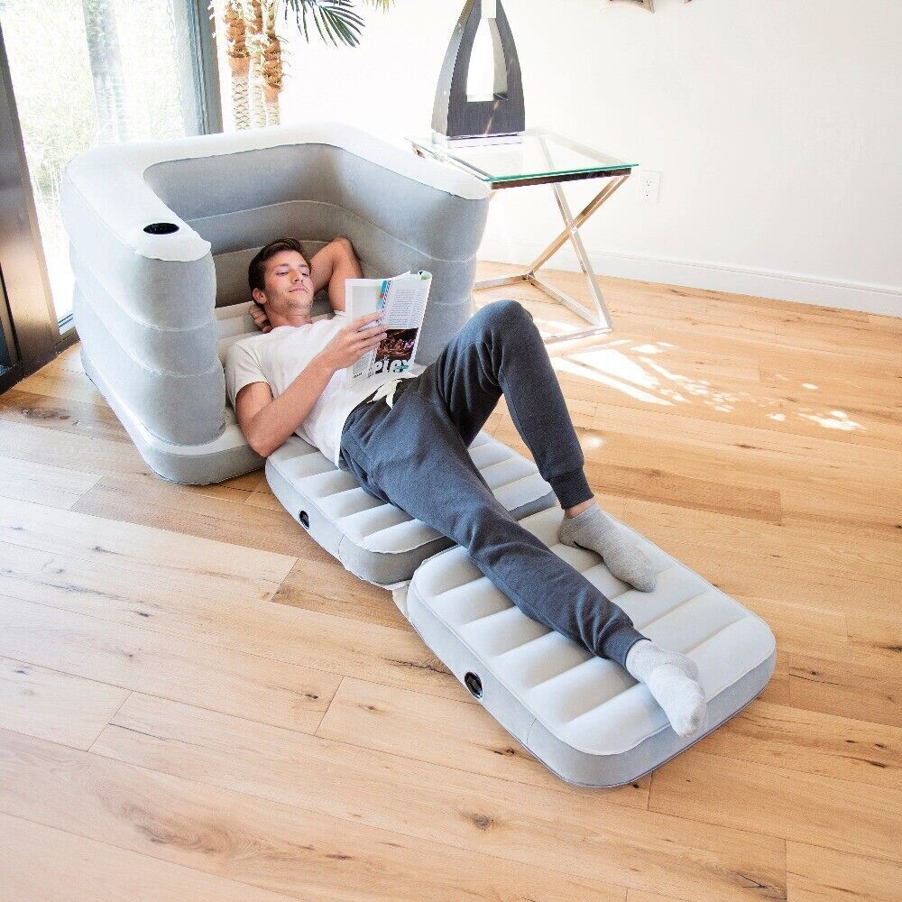 Bestway Inflatable Flocked Sofa Bed Mattress Lounge Couch Chair