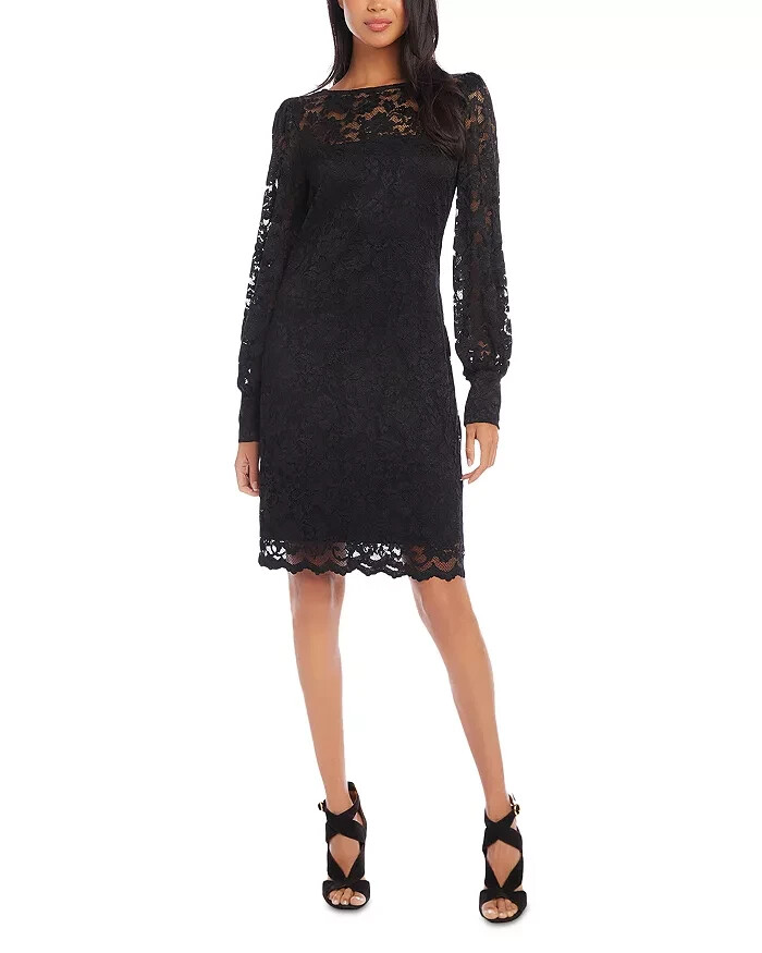Karen Kane Black Dress Kate Long Sleeve Velvet Midi Dress Elegant Comfortable Evening Karen Kane Black Dress Kate Long Sleeve Velvet Midi Dress Elegant Comfortable Evening